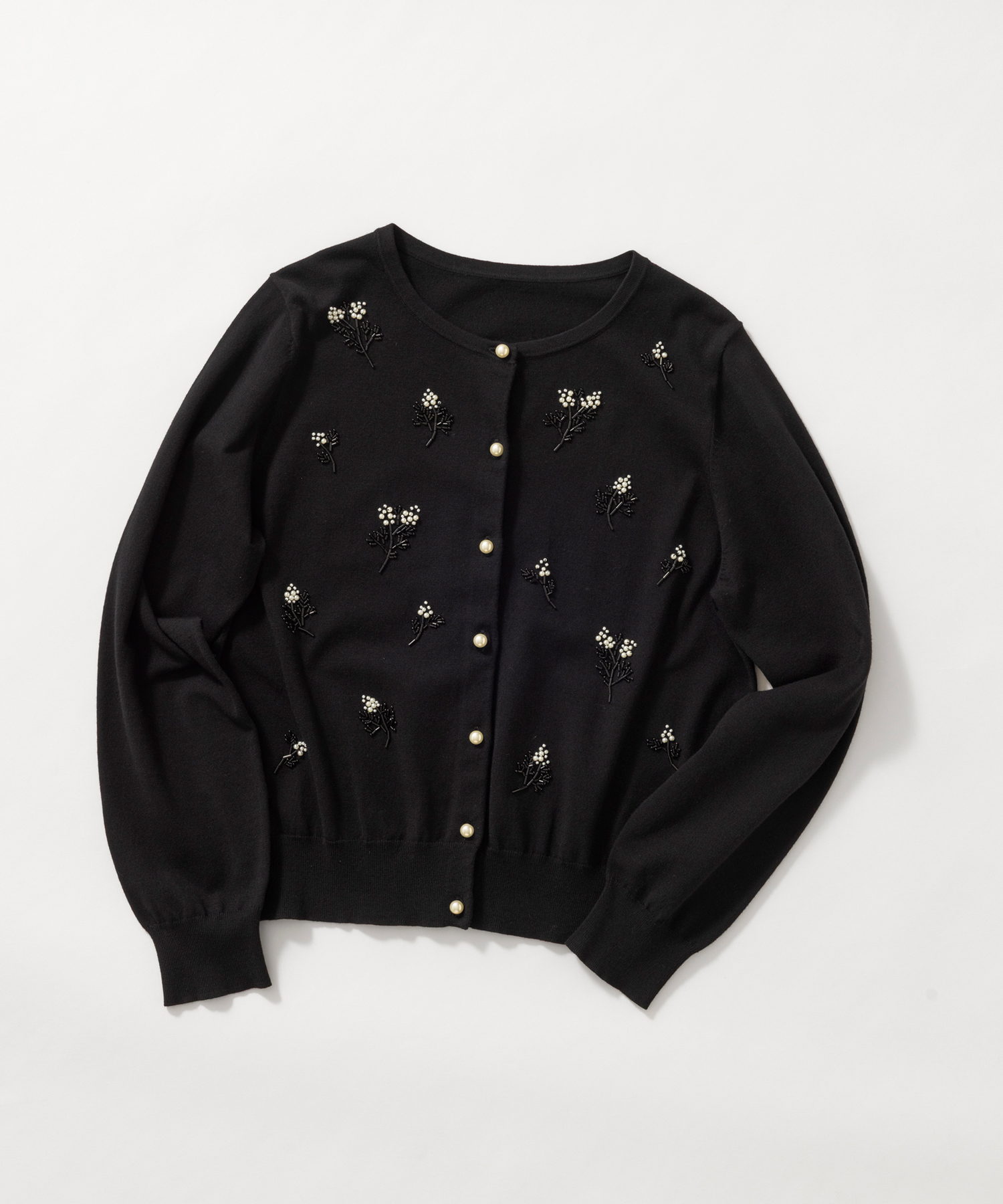 パールフラワーモチーフカーディガン