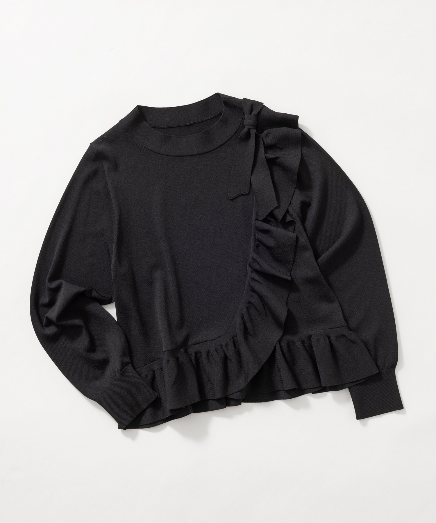 アシンメトリーフリルニット